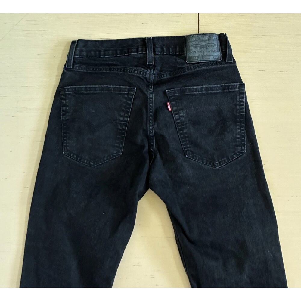 Levi's 541 Men's Size 30x30 Athletic Taper Fit Stretch Black Denim Jeans - Picture 10 of 16